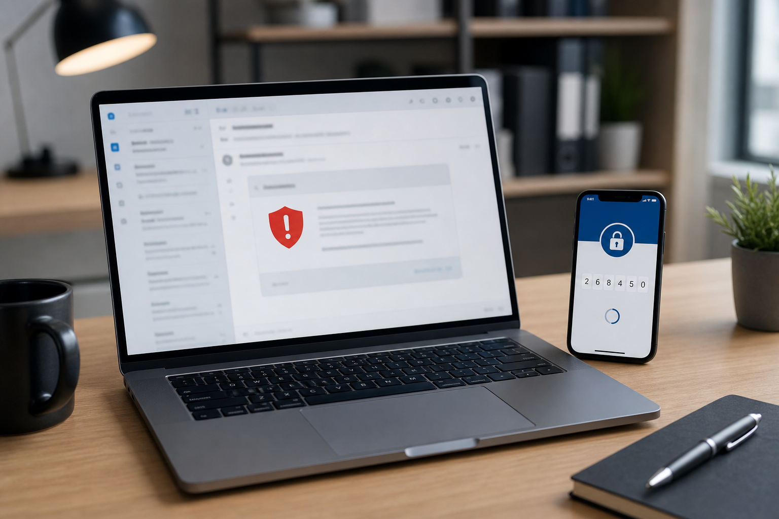 E-Mail-Warnung zur All-Inkl Sicherheitslücke in Account wird an einem sicheren Arbeitsplatz geprüft