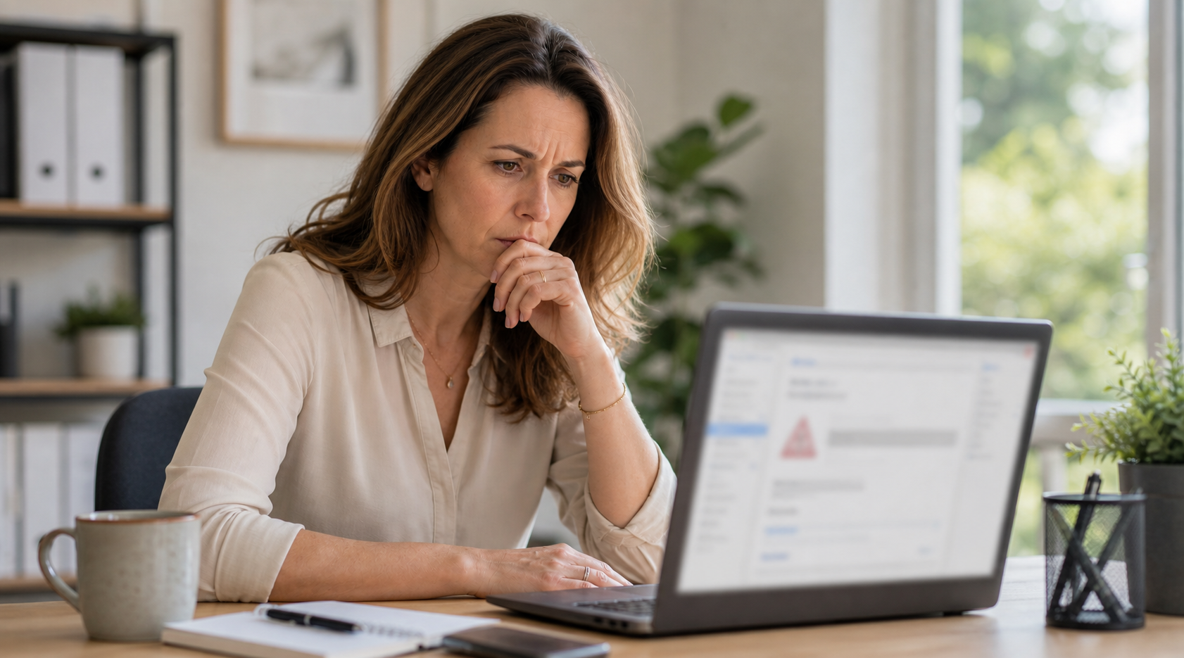 Website-Betreiberin liest besorgt eine Warn-E-Mail zur WordPress-Sicherheitslücke