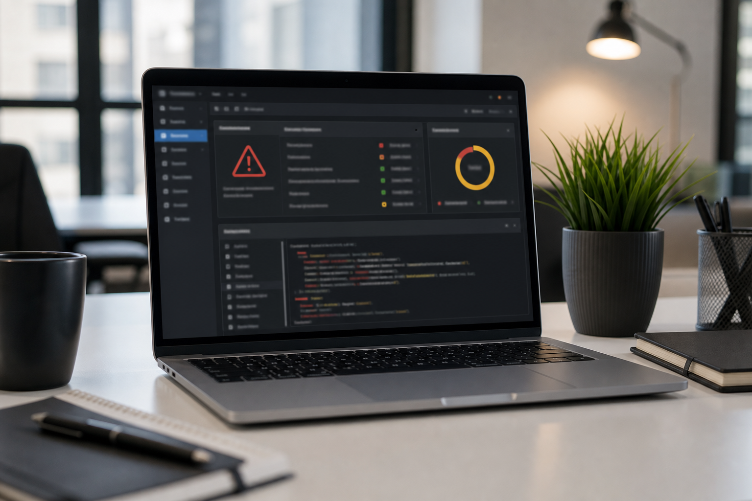 Website Malware entfernen: Sicherheitsanalyse einer WordPress-Website auf einem Laptop