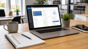 WordPress absichern mit Sicherheits-Checkliste am Laptop