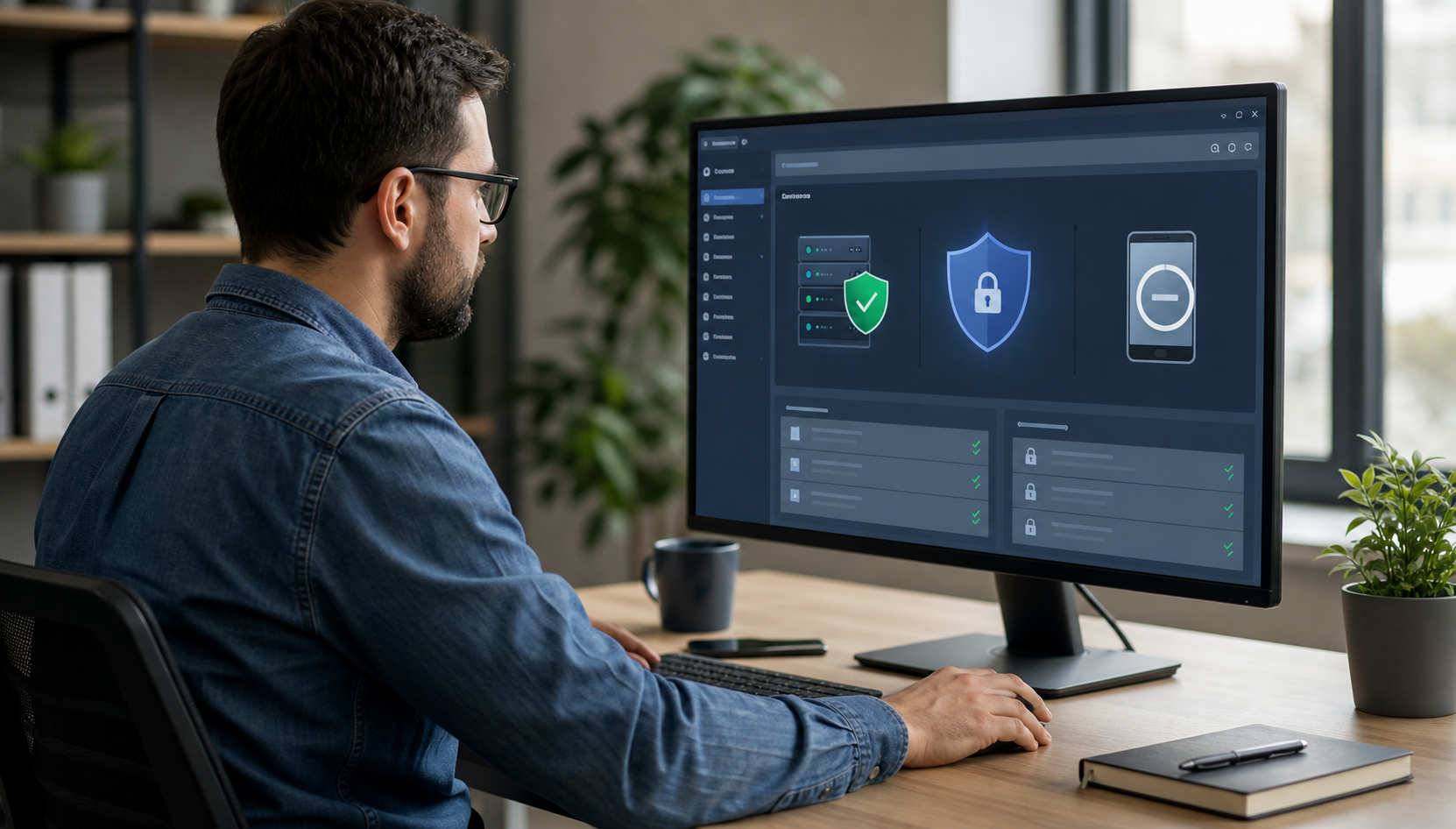 Administrator prüft zusätzliche Schutzmaßnahmen für wp-admin und WordPress-Sicherheit